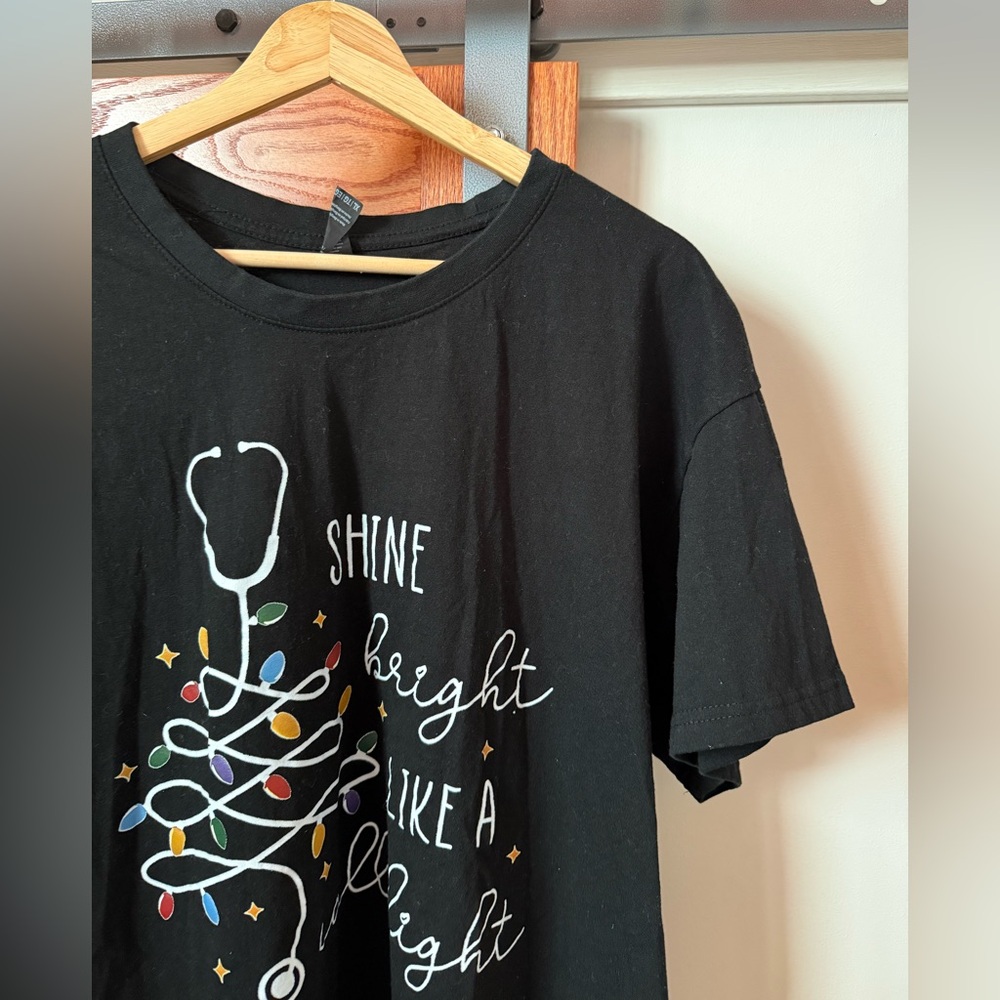 black christmas nurse themed tshirt